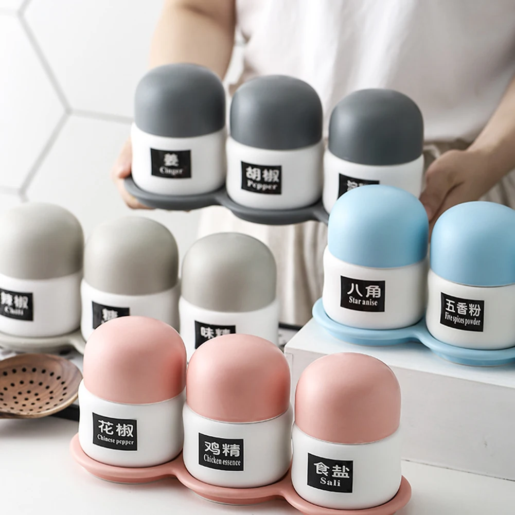 Керамика емкости для хранения специй баночки контейнер приправы с крышками