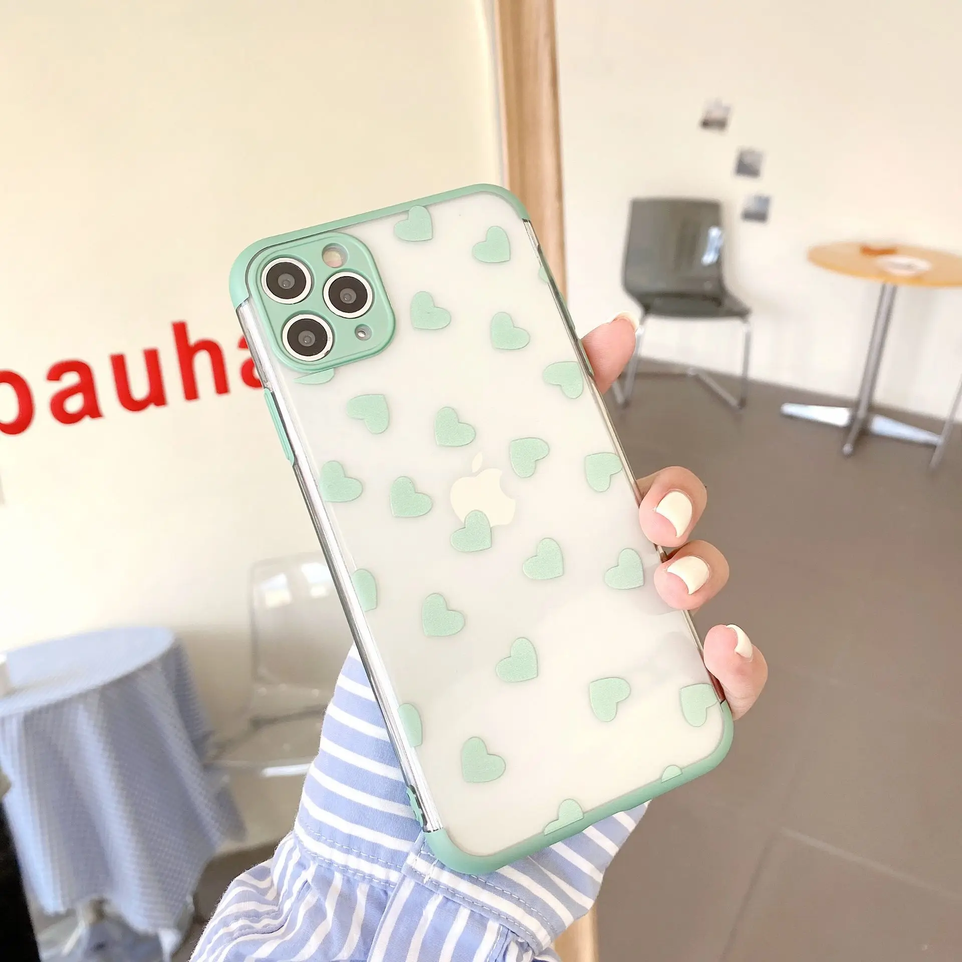 

Skin micro-metal plating simple love is suitable for iphone11ProMax mobile phone case 7 / 8plus x xsmax xr protective cover