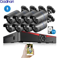 gadinan 8ch 5mp hdmi poe nvr kit 3 0mp outdoor audio record ip camera cctv security system video surveillance set 2tb hdd
