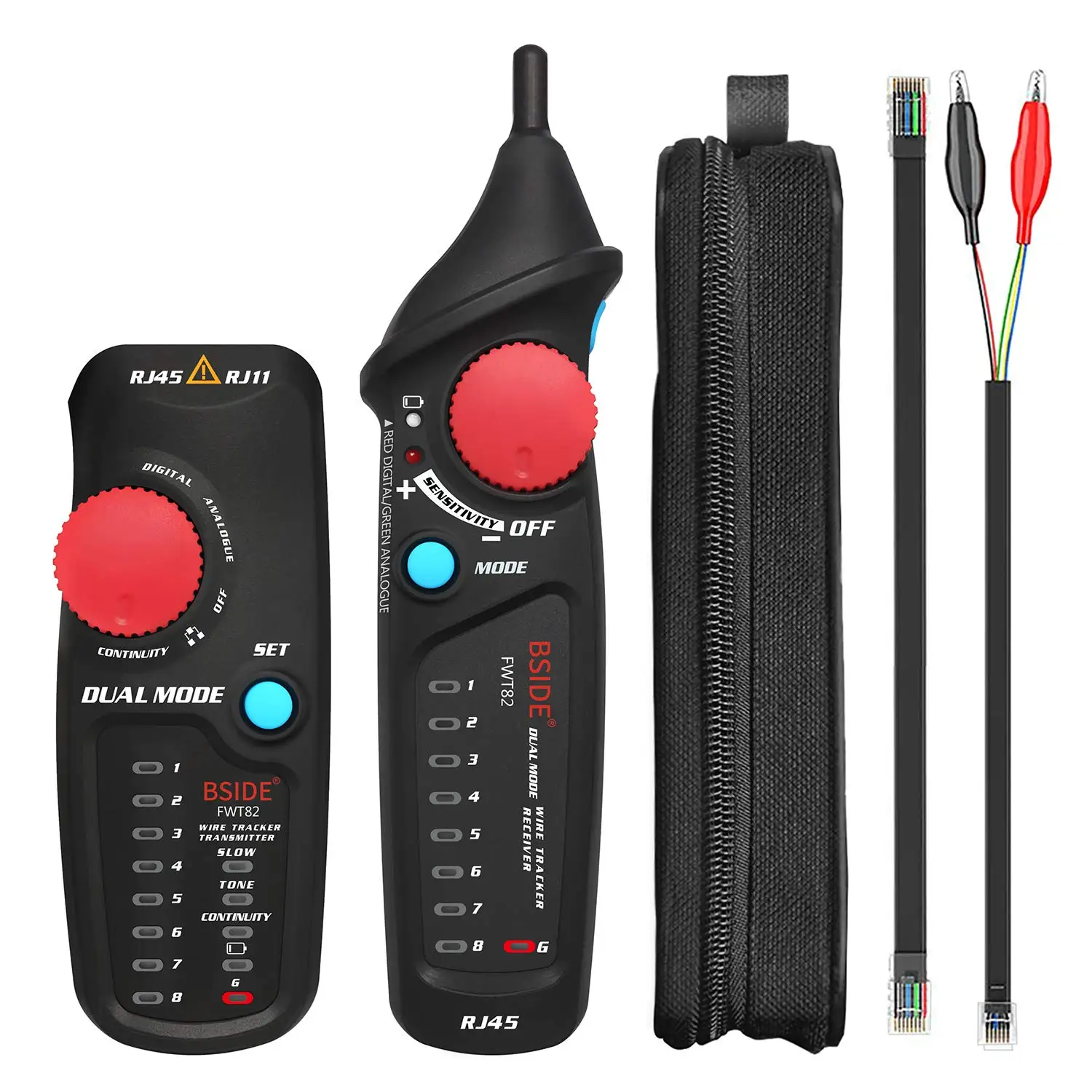 

Wire Tracker RJ11 RJ45 Network Cable Tester Toner Generator Network Cable Collation Ethernet LAN Line Finder with Flashlight