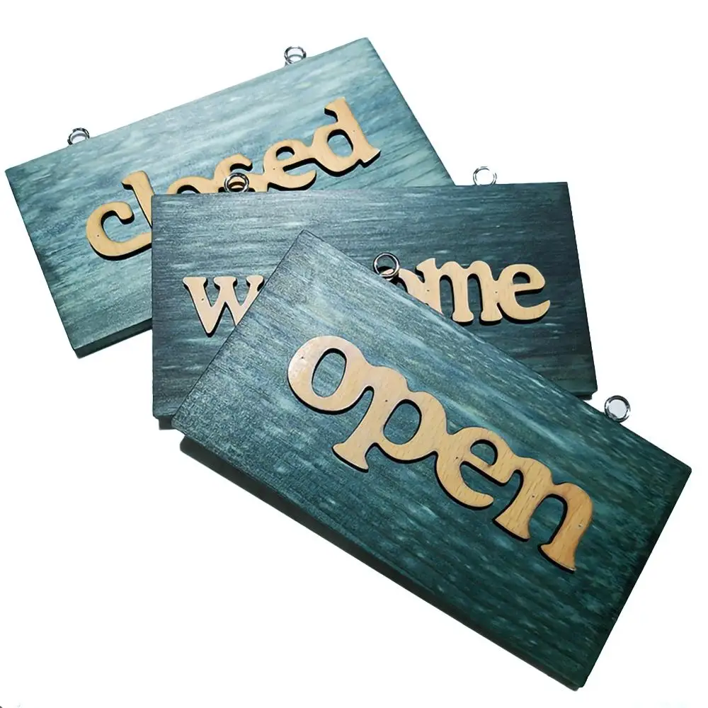 Винтаж с изображением синего дерева плакат деревянный открытый закрытый Добро