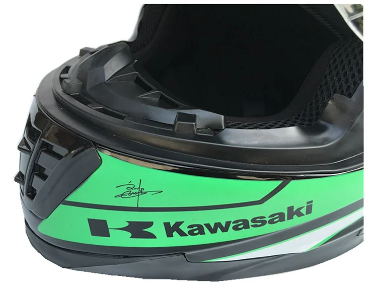 Для мотоцикла Kawasaki полноразмерная Защитная шляпа для мужчин/женщин классический зеленый всесезонный защитный шлем