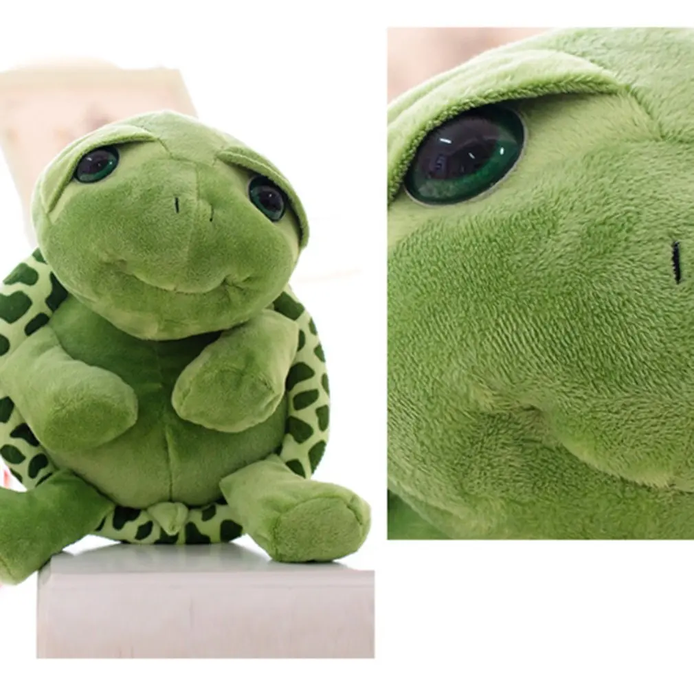Супер Милый Зеленый Большие Глаза Черепаха Плюшевая Игрушка Мягкие Животные Игрушки Зеленая Черепаха для Детей Подарок Наполненный.