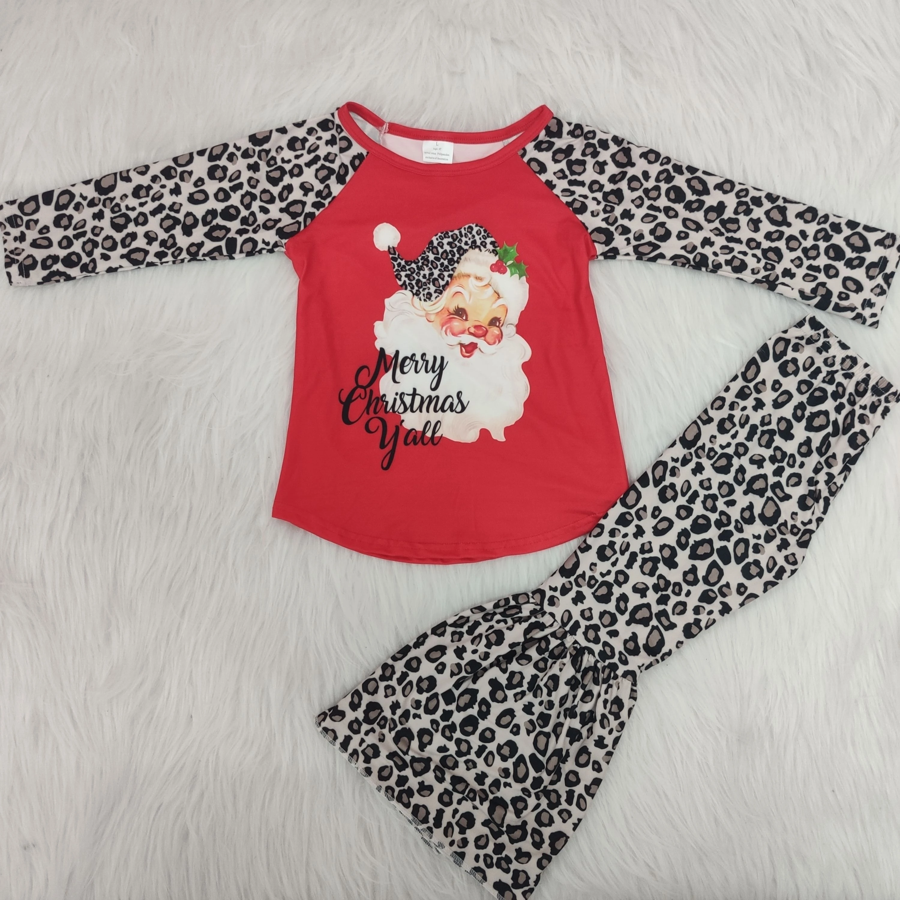 

Leopard Santa Claus boutique outfit for girls