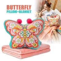 cartoon pillow blanket butterfly lucky cat home decor bedding office sofa cushion xmas gift cute pillow flannel blanket quilt