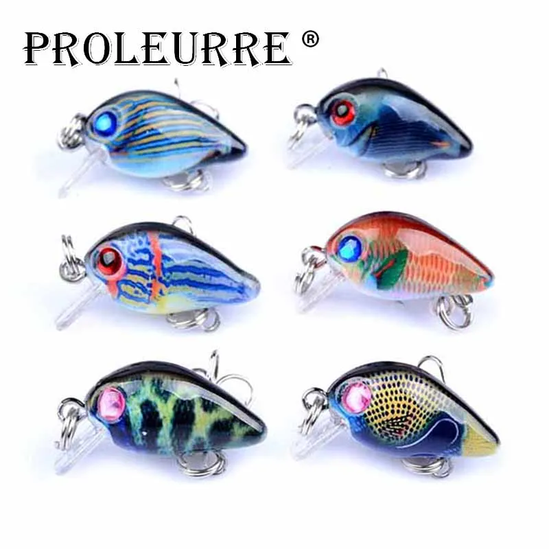 

Proleurre Brand Plastic Hard Fishing Lures Crank 28mm 1.6g Bass Carp Fishing Tackle Artificial Bait Fish Lure Crankbait Pesca
