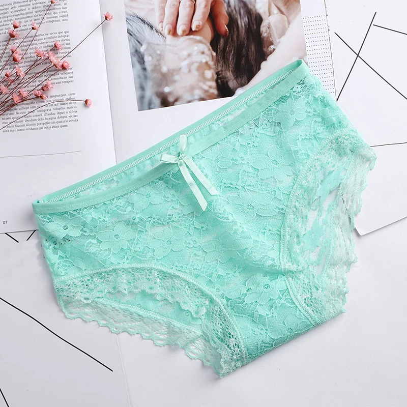 

Fashion Women's Panties Transparent Underwear Lace Soft Briefs Sexy Lingerie High Quality 2021 New