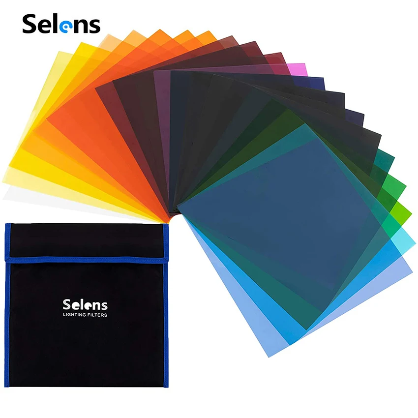 Selens 20 шт. цветной светильник гелевые фильтры 25x25 см прозрачный для коррекции
