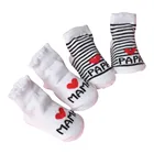 Хлопковые носки для маленьких мальчиков и девочек, нескользящие носки-тапочки, носки с надписью love mom dad, нескользящие носки