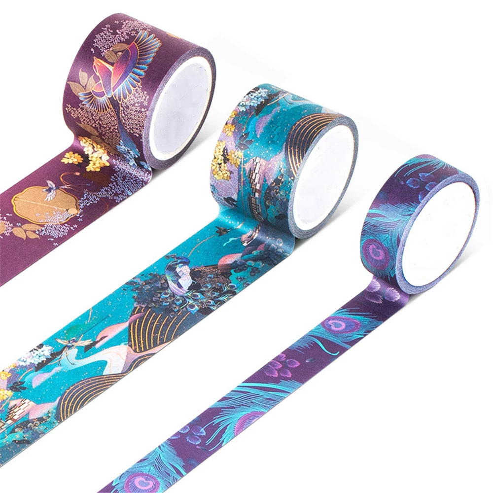 

3pcs Summer Palace Washi Tape Original Chinese Style Adhesive Masking Tapes for Lipstick DIY Scrapbooking Decorations Sticker