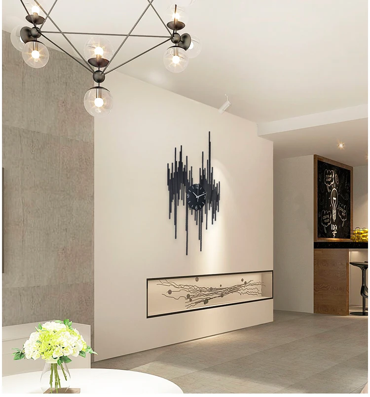 Большие настенные часы современный дизайн простые большие Ресторан украшение