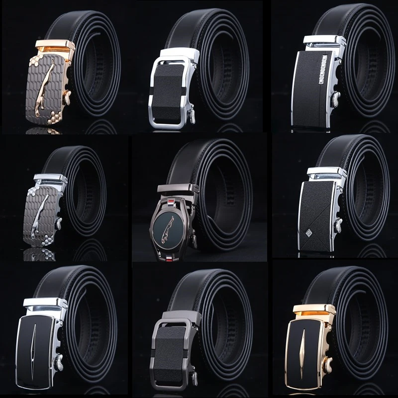 

Ремень мужской из воловьей кожи с автоматической пряжкой, люксовый дизайнерский пояс от известного бренда