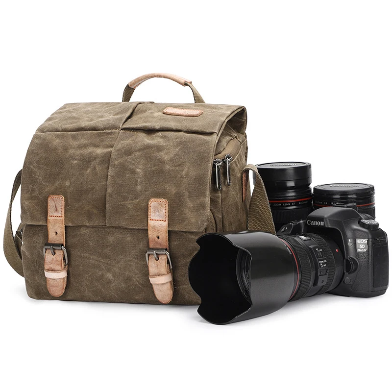 

Водонепроницаемая Холщовая Сумка через плечо для фотокамеры, для мужчин и женщин, сумка-мессенджер для зеркального фотоаппарата, сумка-слинг, винтажная сумка для переноски зеркального фотоаппарата для Canon, Nikon