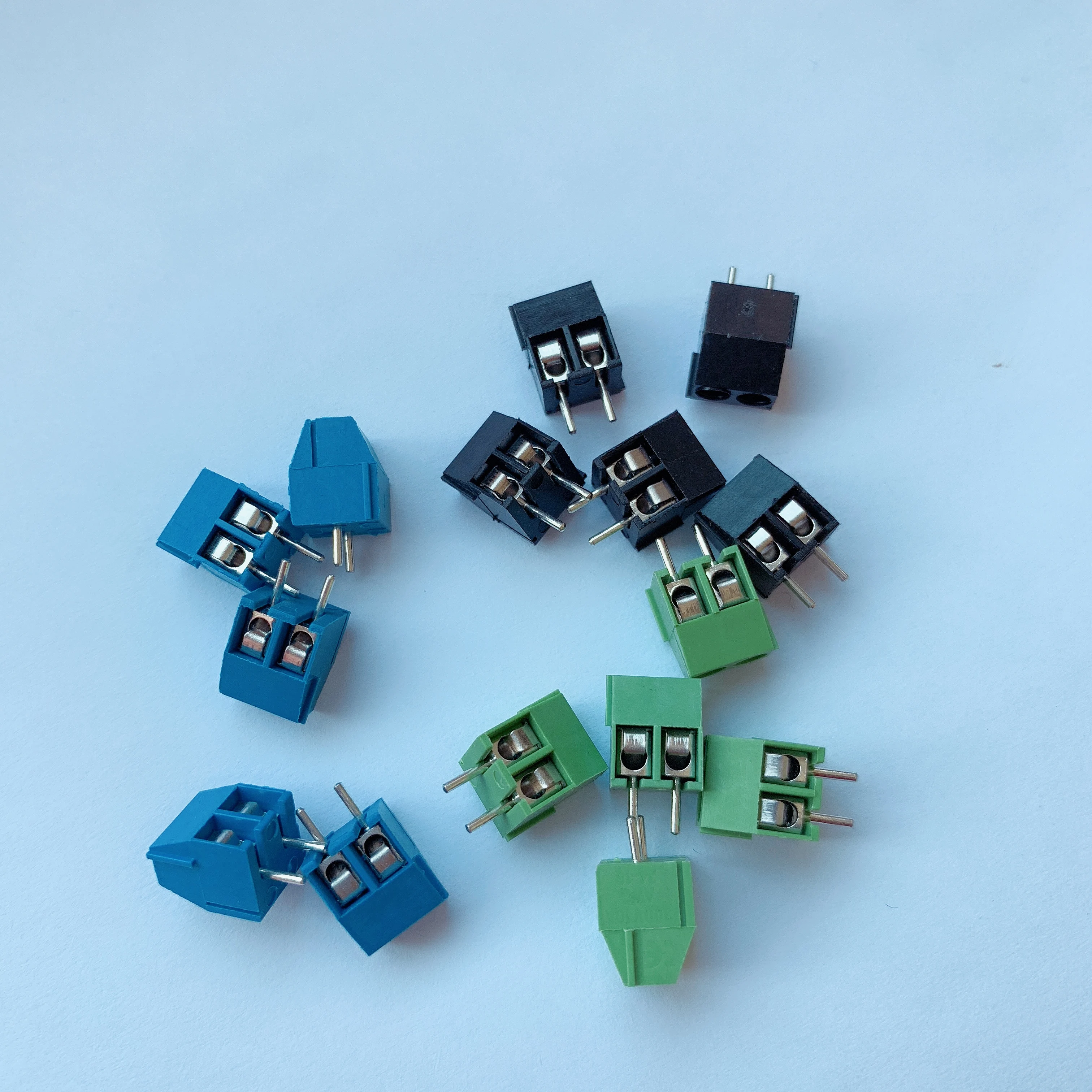 

20pcs kf-350 3.5mm pitch screw terminal connector 2p straight leg KF 350 copper green blue black PCB terminal
