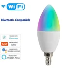 Умсветильник Светодиодная лампа-свеча Tuya Zigbee 3,0 с Wi-Fi, E14E12, RGBCW, 5 Вт, управление через приложение, голосовое управление, работает с AlexaGoogle Home