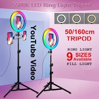 rgb 26cm10inch dimmable led ring light photography led selfie youtube channel selfie ring light with stand beauty fill light