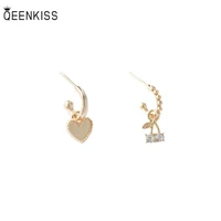 qeenkiss eg7577 fine jewelry wholesale fashion woman birthday wedding gift heart zircon 925 sterling silver needle stud earrings