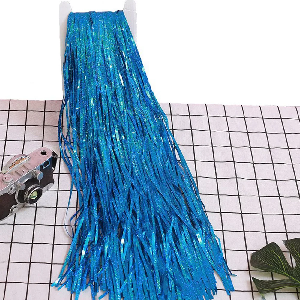 3 м вечерние фон Шторы металлическая бахрома из фольги мерцание украшения стены