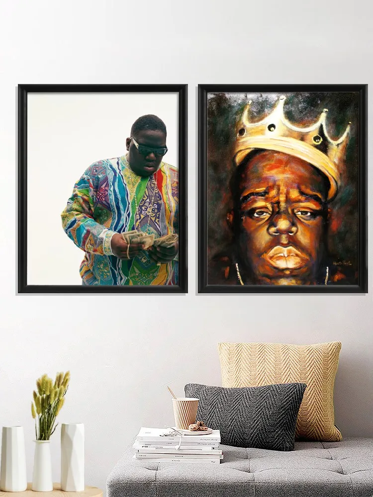 

Notorious BIG Singer Portrait Rapper Hip Hop Poster Room Gift Wall Stiker Decor Home Prints Art Silk