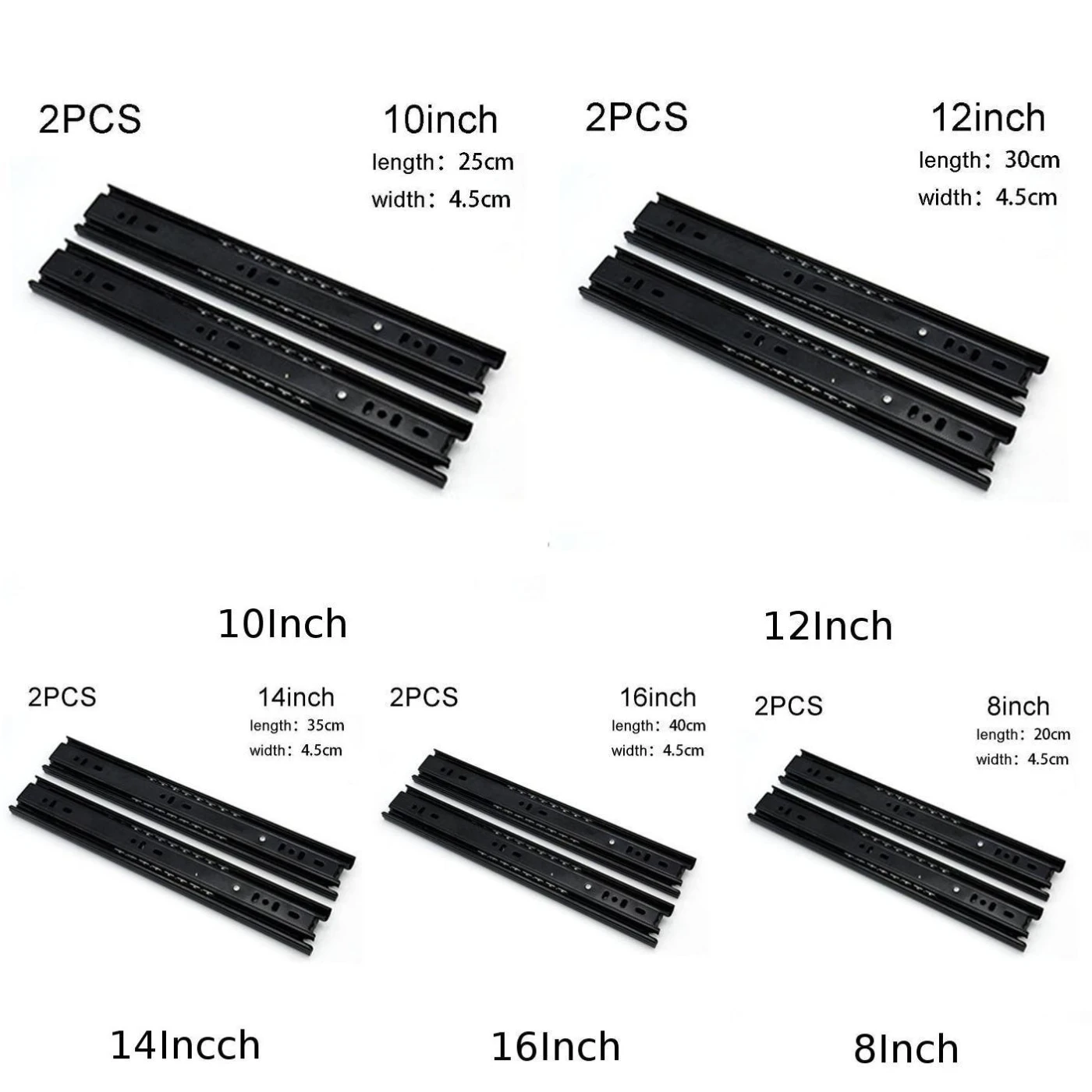 2 шт 8 &quot-16&quot Push открытый ящик слайд полное расширение мягкий закрыть шаровой