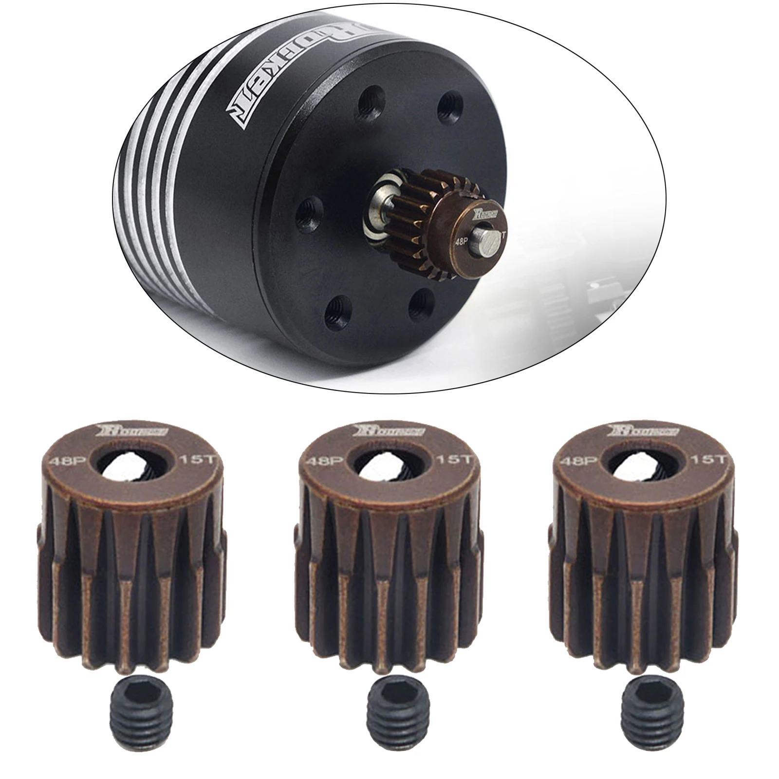 

3pcs Steel 3.175mm Shaft Hole Motor Gears for 1/10 1/12 F540 3650 3660