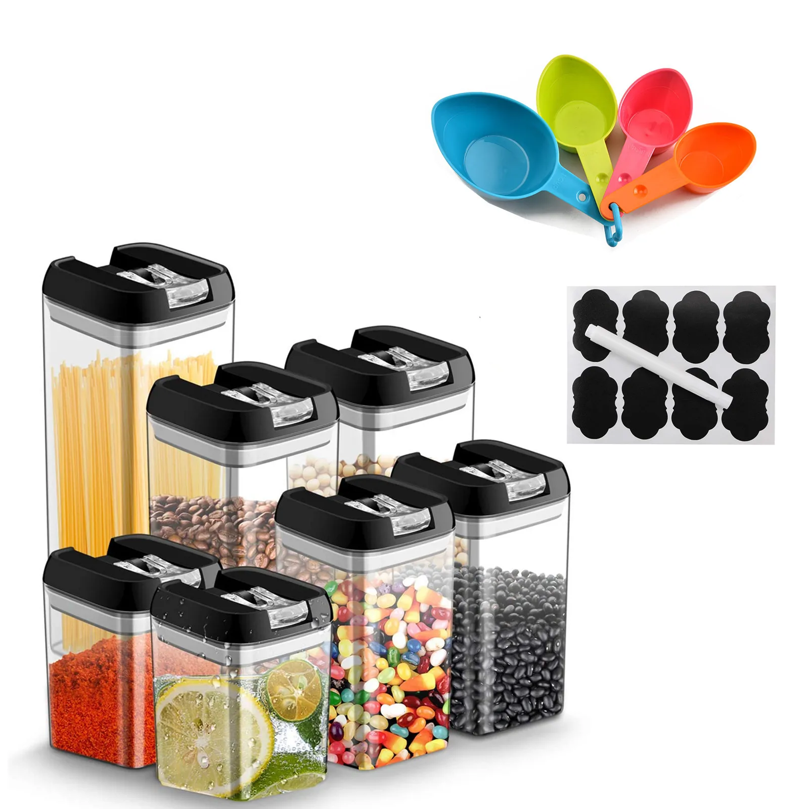 

Food Storage Box Clear Container Set With Pour Lids Kitchen Containers For Storing Cereal Dry Food Refrigerator Container