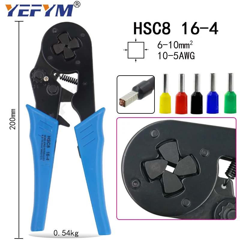 HSC8 10SA обжимные плоскогубцы 0 25-10 мм2 23-7AWG 6-6A/6-4A трубчатая Клеммная коробка бренд