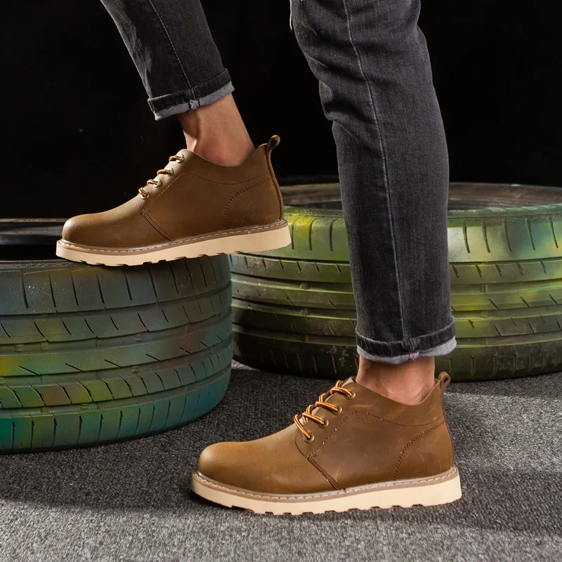 Jual Desain Kasual Pria Vintage Wings Nyata Kulit Sapi Semata Kaki Welt Round Toe Mewah Hangat Salju Bot Pria Motor Sepatu Bot
