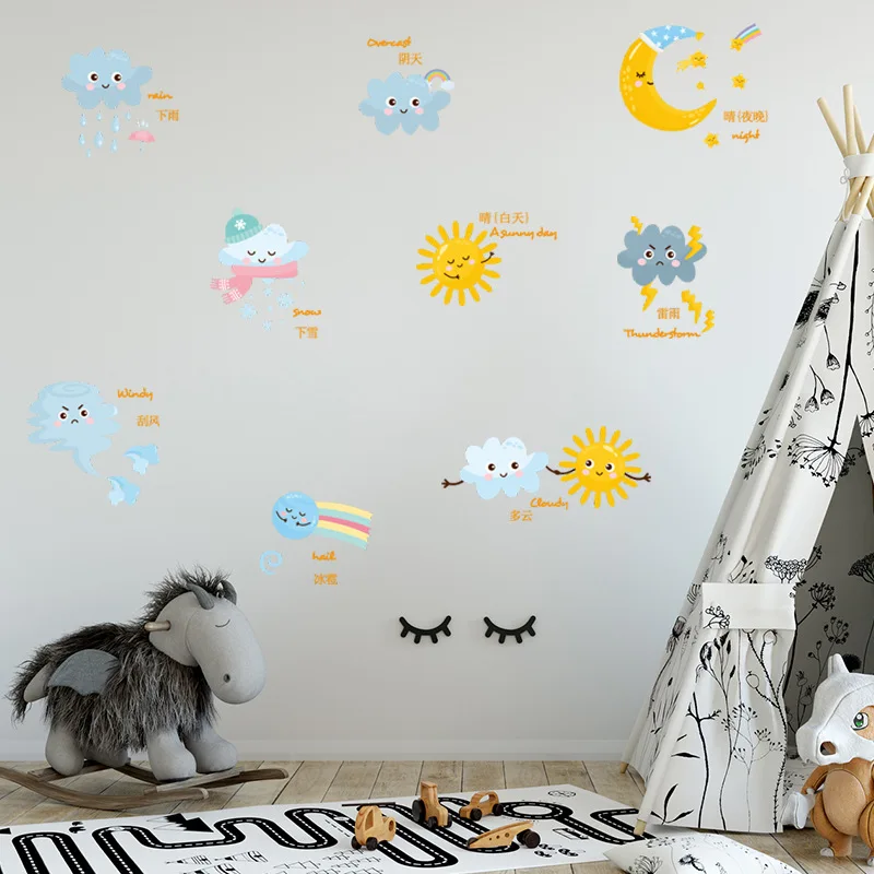 

Zollor Sunlight Clouds Moon Dark Clouds Wall Sticker Bedroom Living room Children's room Creative Decoration Stickers Removable