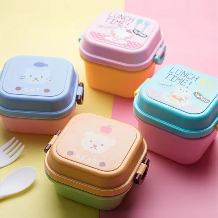 Мультфильм Ланч-бокс микроволновая печь Lancheira Comida закуски Bento коробки для детей контейнер для еды столовая посуда детский Пикник школьный Ланчбокс