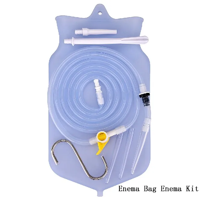 set 1 2L кофе сумка для клизмы комплект многоразовые силиконовые воды толстой кишки Очищение энтероклизмом детоксицированные кишки сумки вагинальные Анальная мытье - Цвет: set 1
