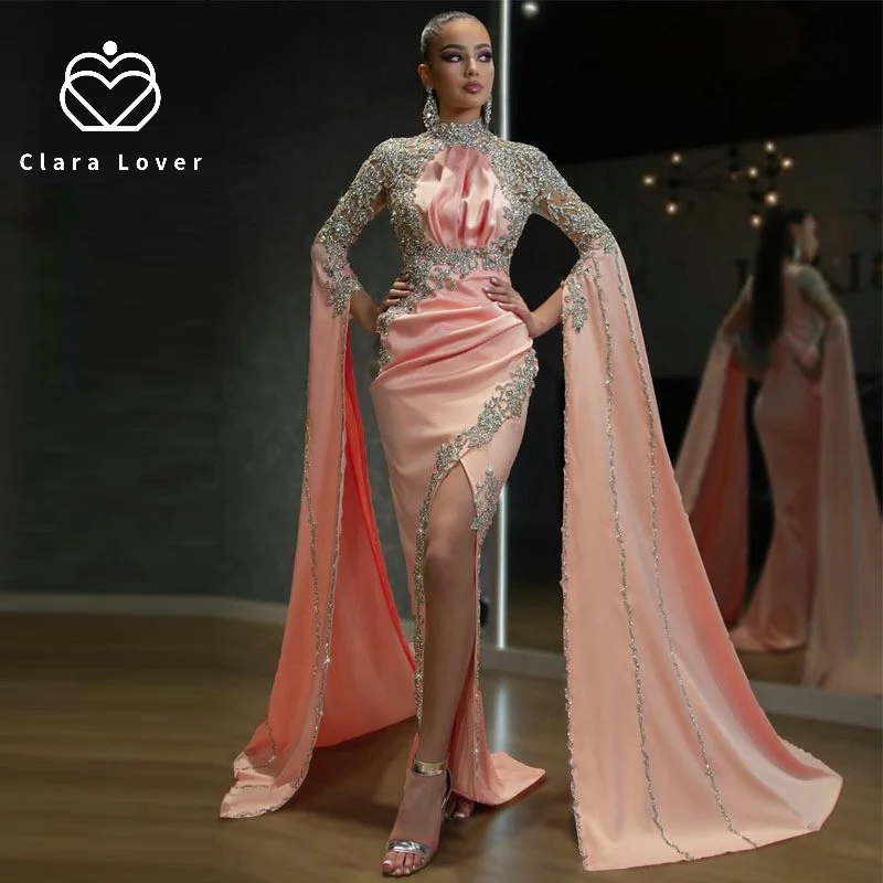 

Autumn 2021 new women's Evening dresses wedding party mermaid Dress Pink Sexy Sequin Dress long Dress vestido de festa ball gown