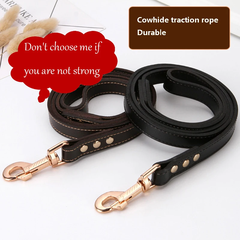 Поводок из воловьей кожи для домашних животных маленький и средний трос прогулок