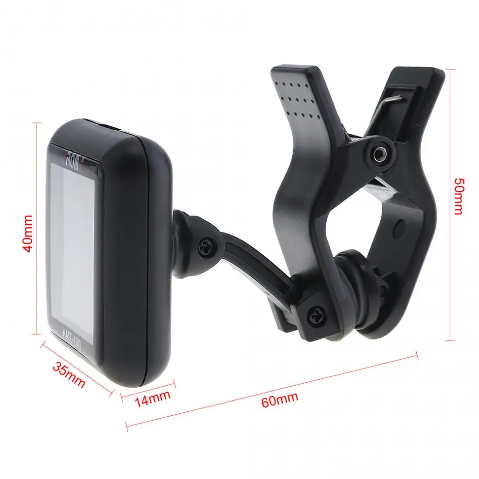 Арома AMT 100 электрогитарный тюнер с зажимом метроном 2 в 1 со встроенным