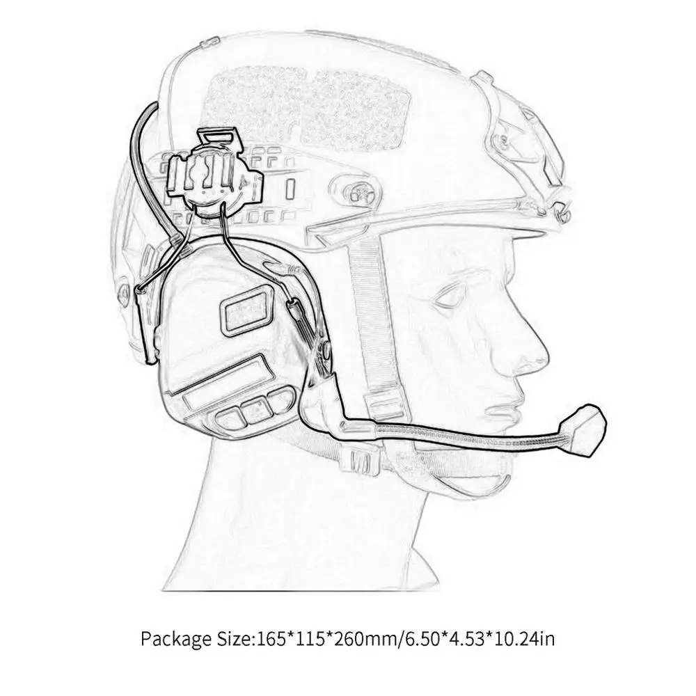 

ABS Tactical Headset Helmet-type Game Headphone Fifth Generation Chip Headset Removable Design for Hunting Tactical green