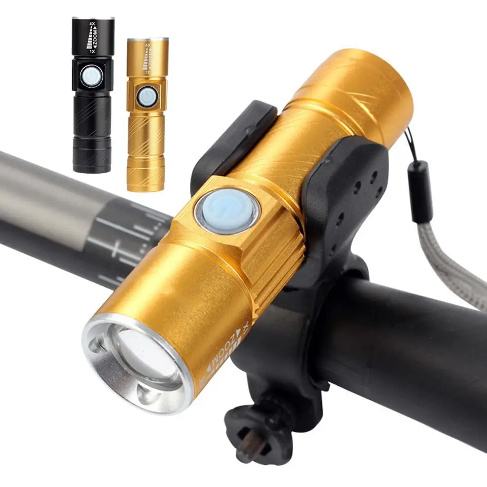 

Cycling Bicycle Light 2000 Lumen USB Rechargeable Bike Front Light MTB Bike Light Zoom Flashlight Waterproof Built-in Battery