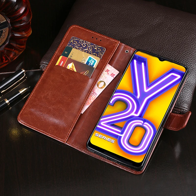 Чехол Vivo Y30 кожаный чехол 6 51 дюйма для Coque China V2034A Премиум Магнитный Флип-кошелек