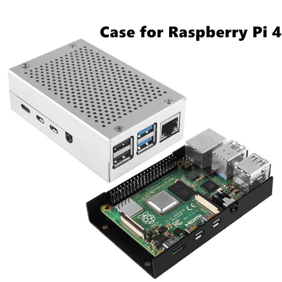 Последний Алюминиевый Чехол для Raspberry Pi 4 Модель B|Аксессуары демонстрационных