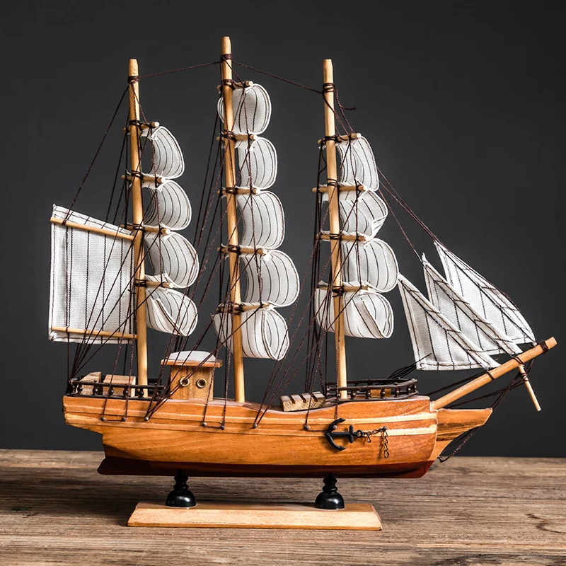 

desk Decoration home wooden Sailboat model boat decor desktop Craft Caribbean Black Pearl Corsair Sailing Boats Easter gift