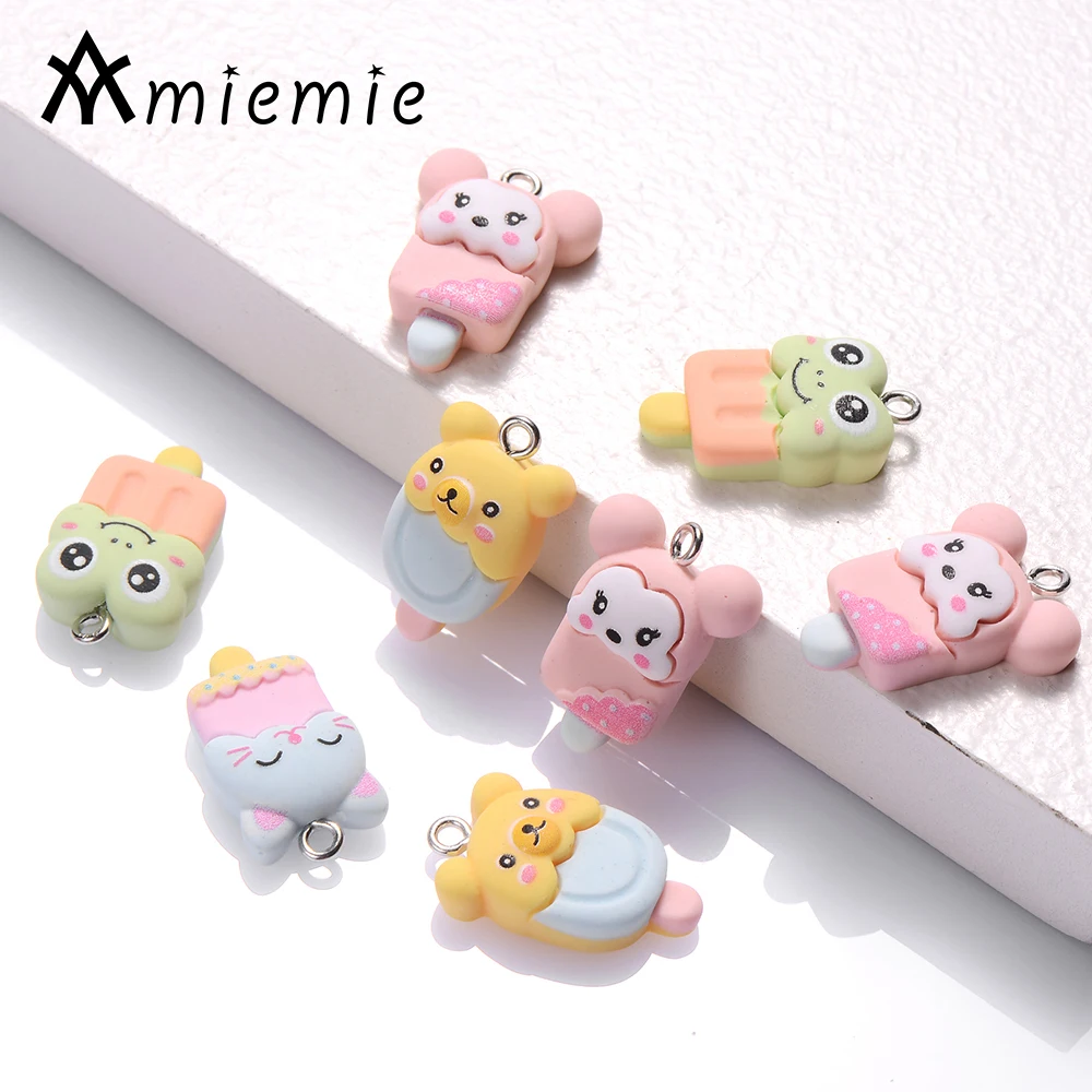 5 шт. 25 мм Подвески из смолы с мороженым Мультяшные для изготовления ювелирных