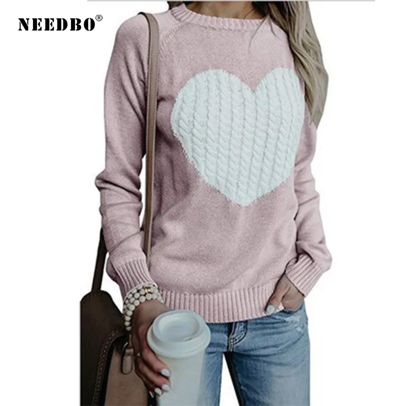 Свитер женский пуловер большого размера вязаный свитер с длинными рукавами для