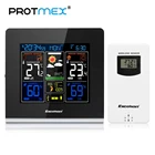 Цифровая метеостанция Protmex 3379C, беспроводная + датчик температуры для использования в помещении и на улице, гигрометр, термометр, часы