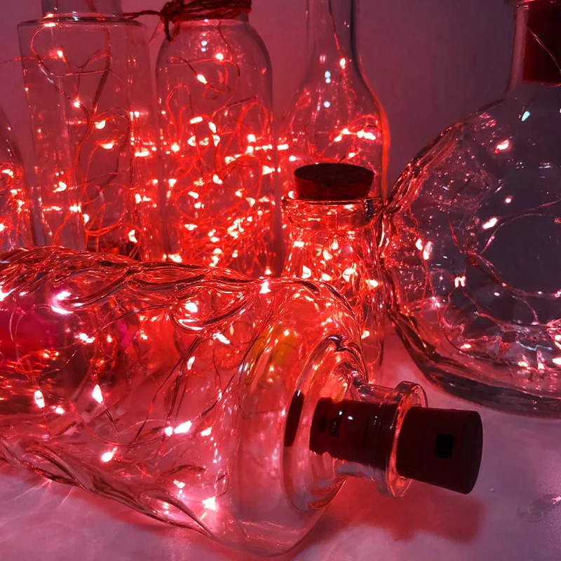 10/20 шт. 2 м пивная бутылка светильник светодиодный Корк лампа для бутылки вина бар