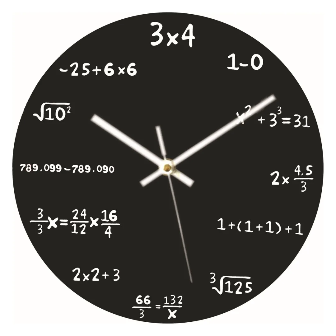 New Creative Mathematic Wall Clock 30cm Large Math Formulas Clock Hanging Watch Black for Home Bedroom Decorative Ornament