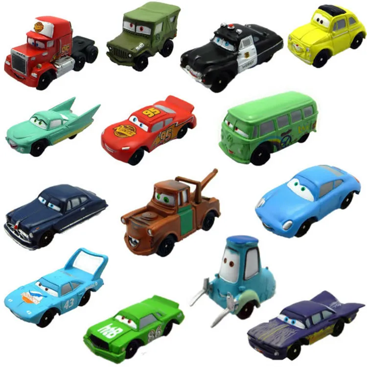 14pcs set 4-5cm 14 шт./компл. 4-5 см disney Pixar Cars 3 литые игрушечные машинки король молния McQueen Flo Fillmore модели машинок подарок игрушка для малыша - Цвет: 14pcs set 4-5cm
