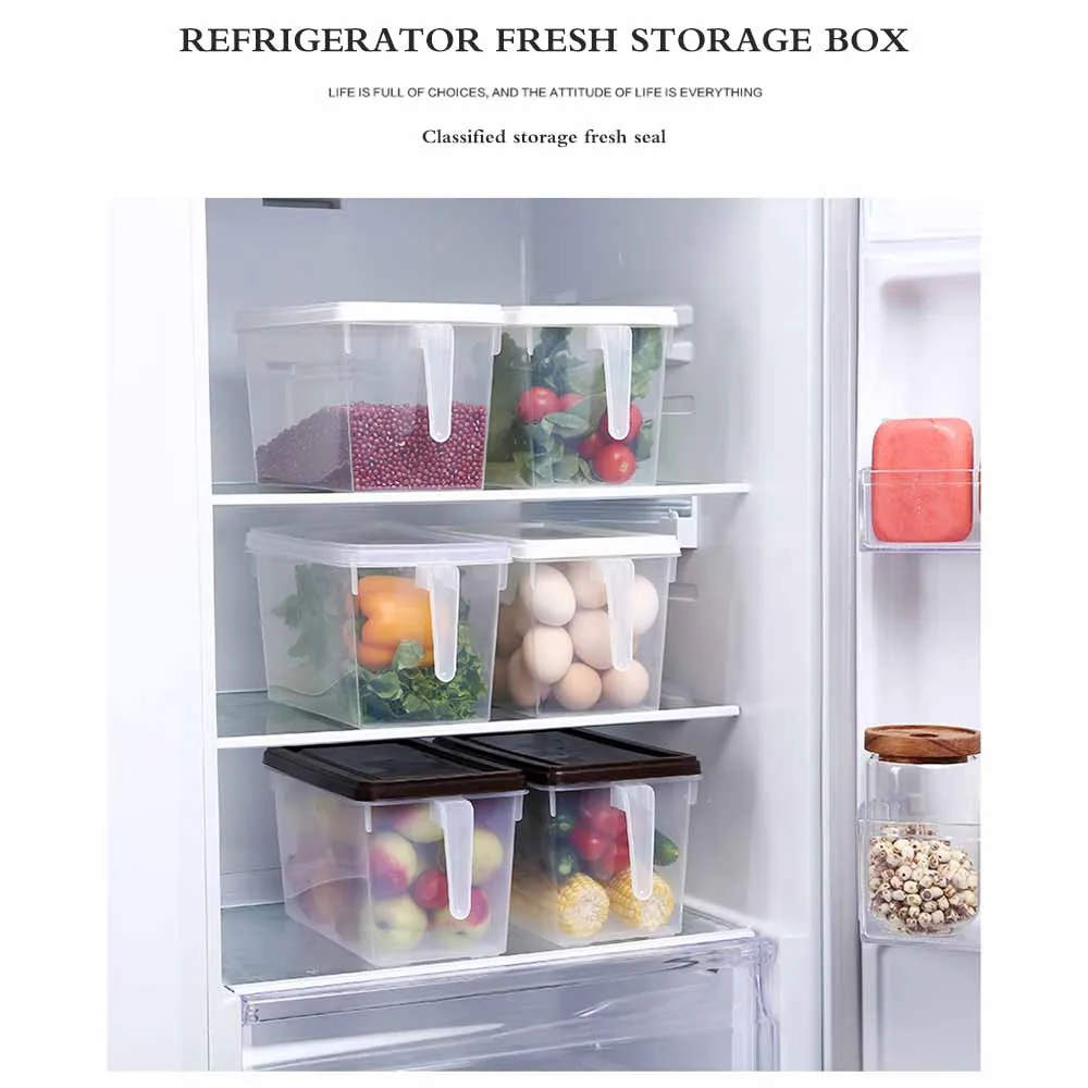 Органайзер для холодильника Еда контейнер хранения с крышкой и ручкой коробки
