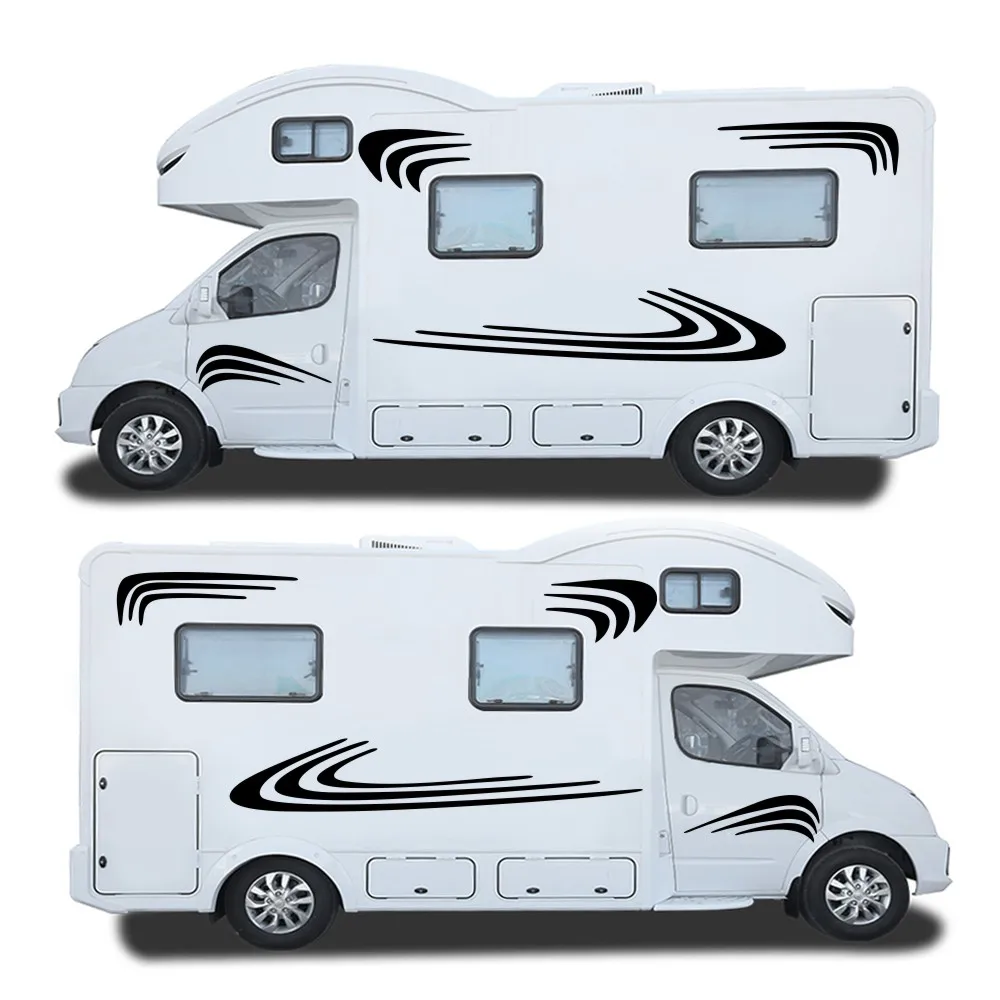

Car Two side RV Stripes Graphics Decals Car Stickers Vinyl Graphics for Caravan Travel Trailer Camper Van Car Stickers