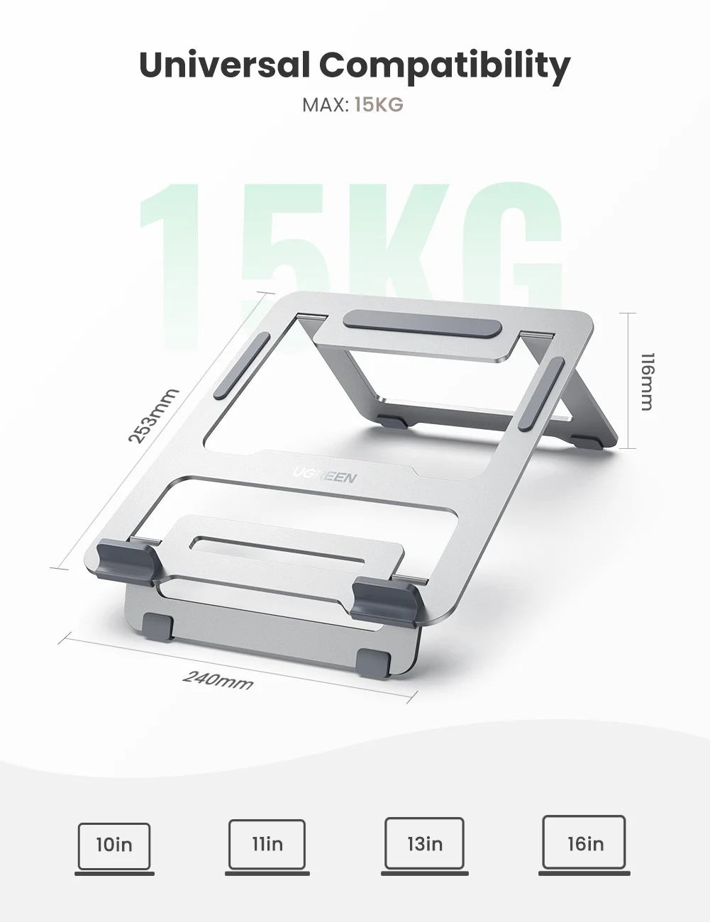 UGREEN Laptop Stand Riser Aluminum Foldable Holder for MacBook Pro Air Dell XPS 15 Chromebook Adjustable Notebook | Автомобили и