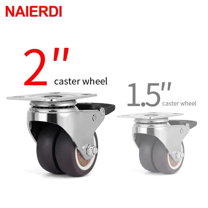 NAIERDI 4 шт. поворотный мебельные ролики 1 5 &quot / 2&quot для тяжелых условий эксплуатации