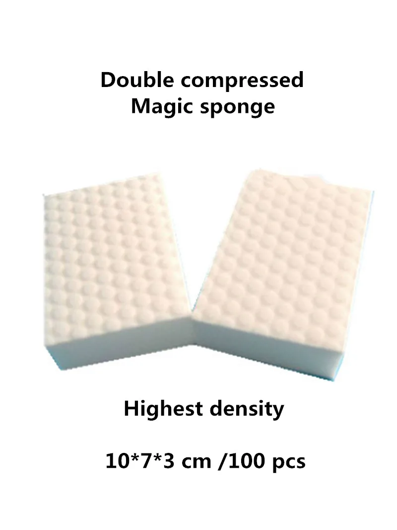

Double Compressed magic melamine sponge eraser pad. Durable high double density nano clean sponge for dish washing!